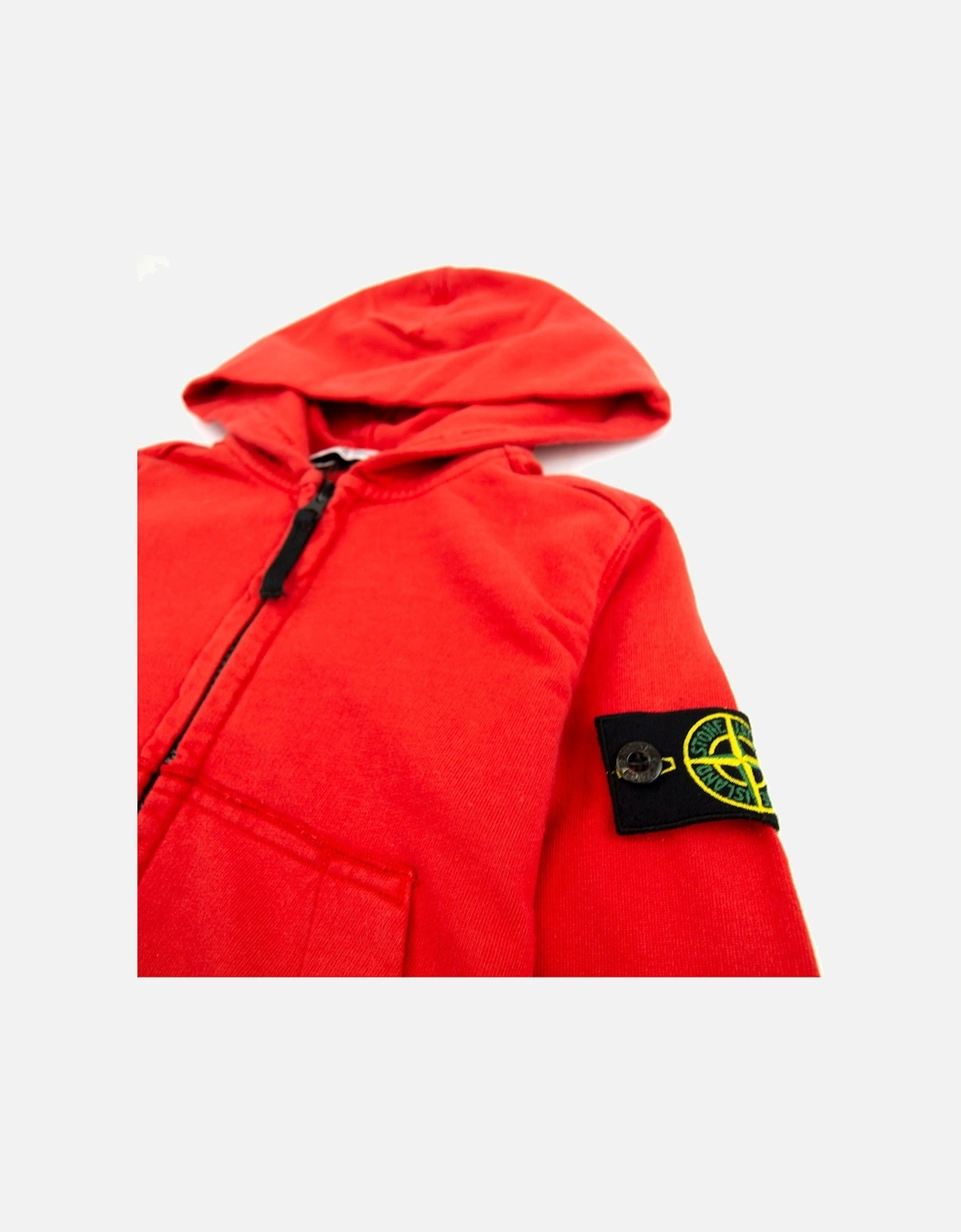 Junior Patch Logo Zip Up Hoodie Red V0010