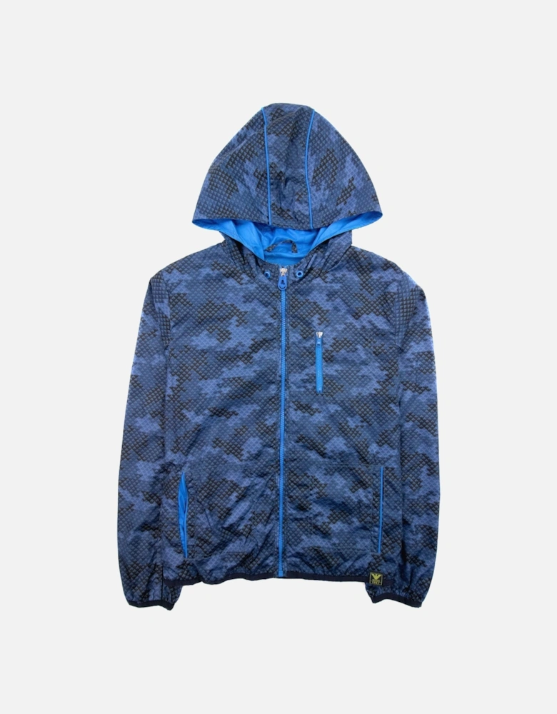 Junior Blouson Nylon Hoodied Jacket Navy Blue