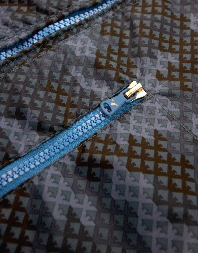 Junior Blouson Nylon Hoodied Jacket Navy Blue