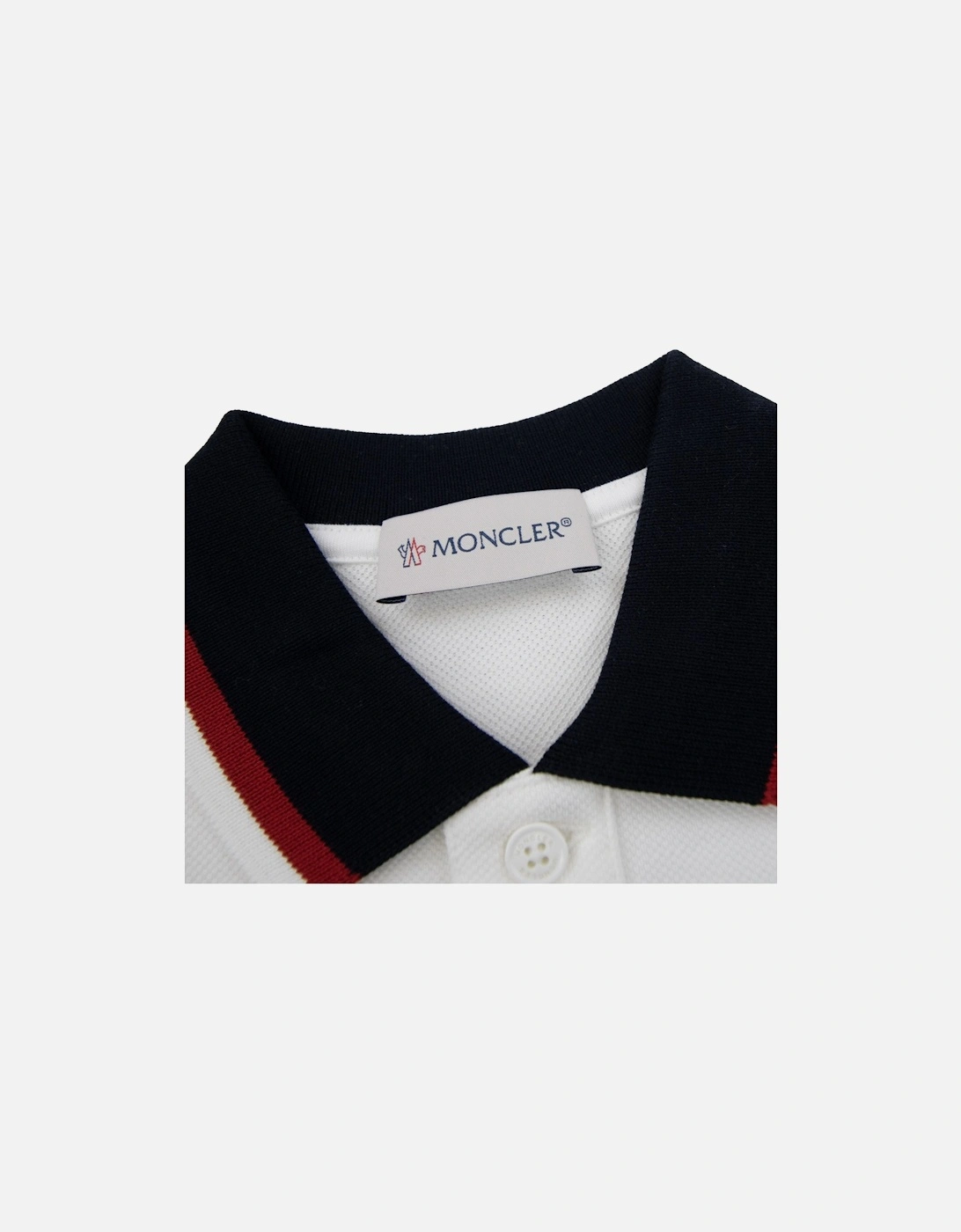Junior Tricolor Trimmed Cotton Polo White 034