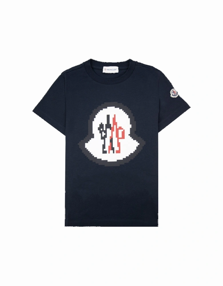 Junior Logo Motive T Shirt Navy 778