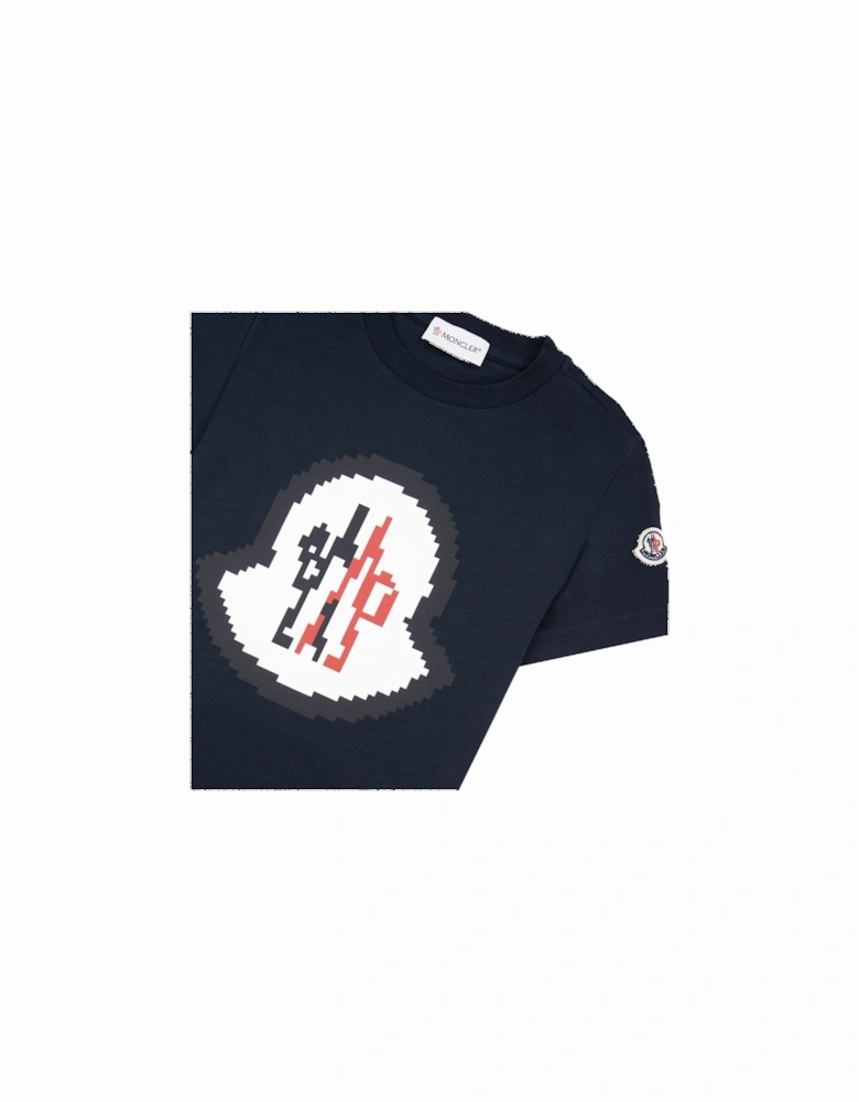 Junior Logo Motive T Shirt Navy 778