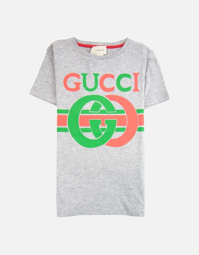 Junior Interlocking G T-shirt Grey