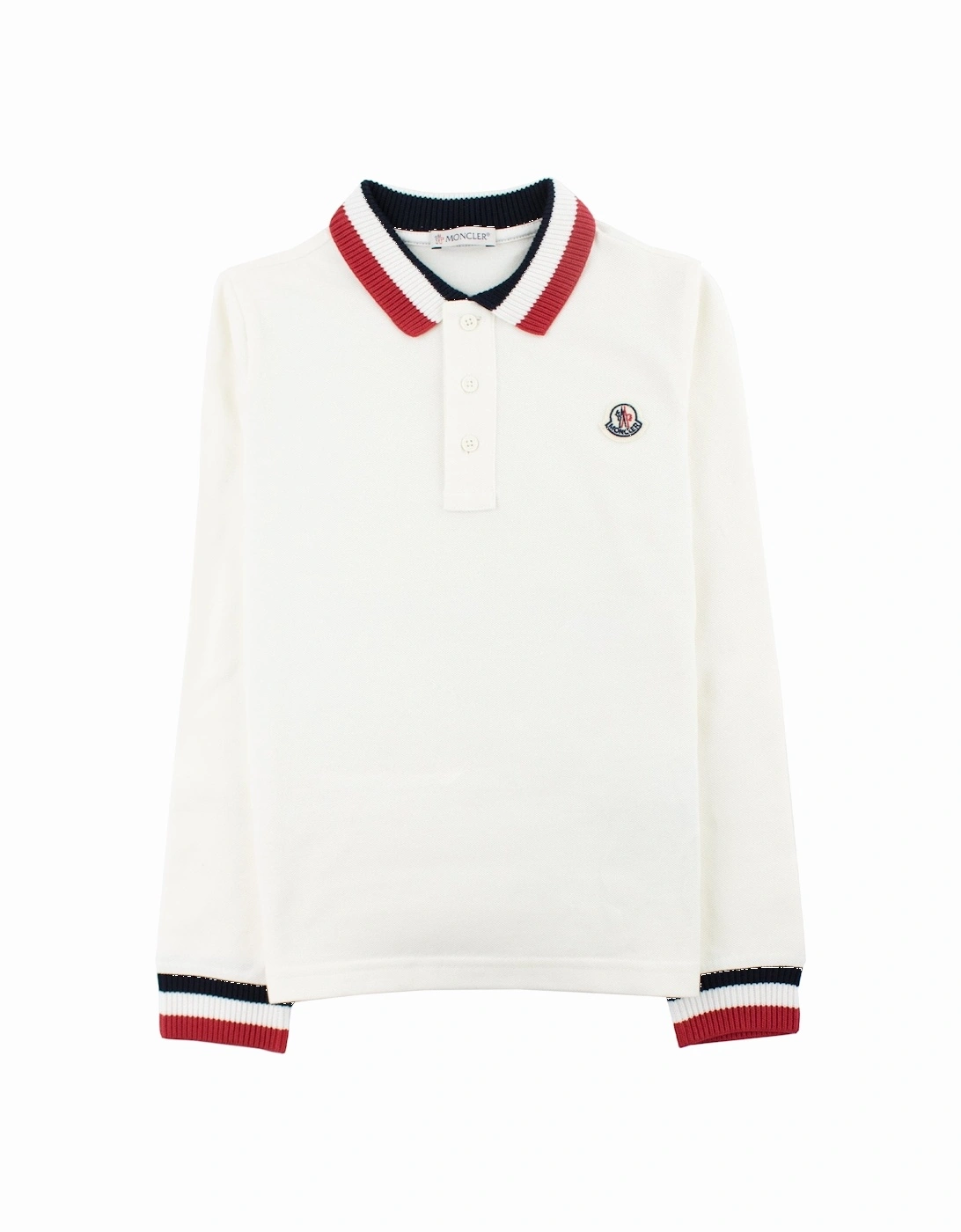 Junior Long Sleeve Polo Shirt White, 3 of 2