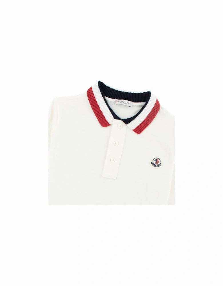 Junior Long Sleeve Polo Shirt White