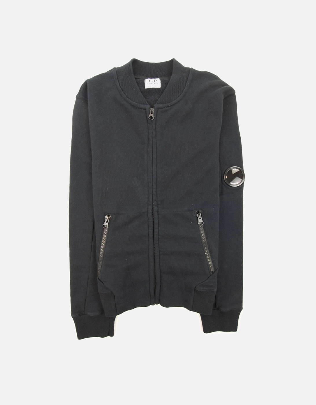 Undersixteen Light Fleece Zip Up Bomber Sweatshirt Navy 888, 3 of 2
