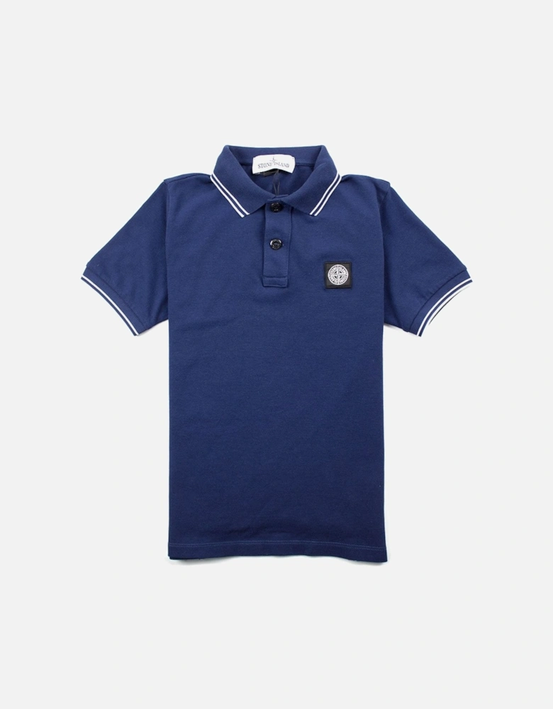 Junior Twin Tipped Short Sleeve Polo Blue