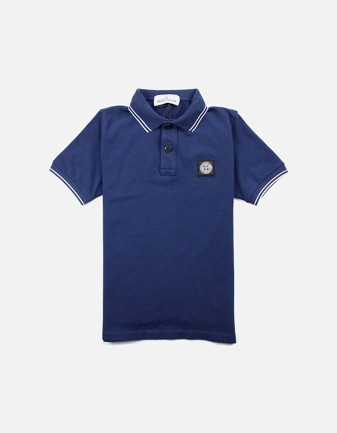 Junior Twin Tipped Short Sleeve Polo Blue, 3 of 2