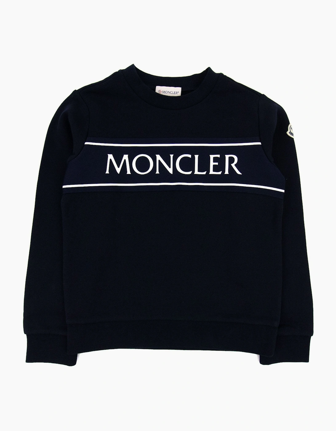 Moncler Junior Embossed Logo Sweatshirt Night Blue 778 - Size: 8Y