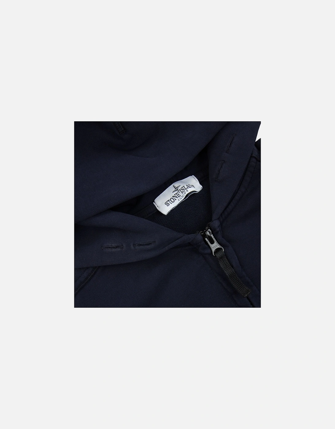 Junior Patch Logo Zip Up Hoodie Navy V0026