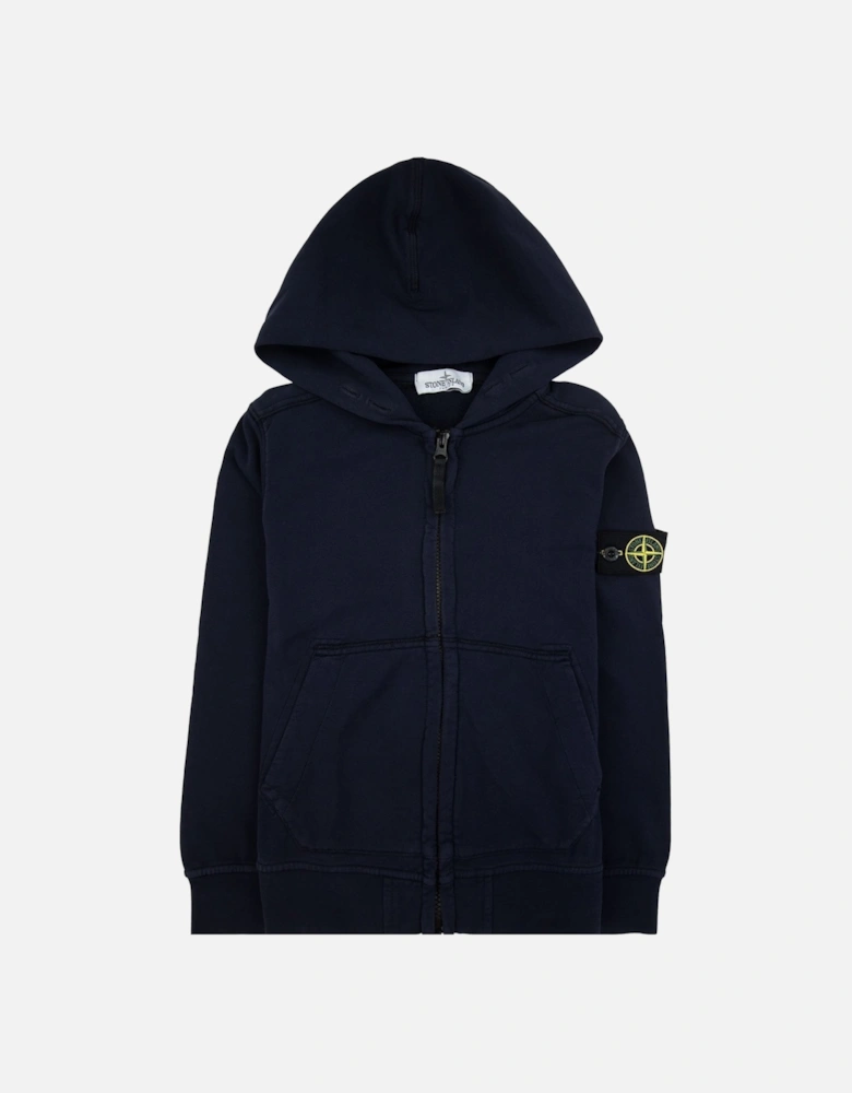 Junior Patch Logo Zip Up Hoodie Navy V0026