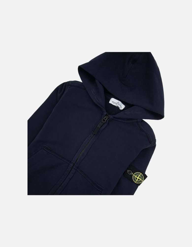 Junior Patch Logo Zip Up Hoodie Navy V0026
