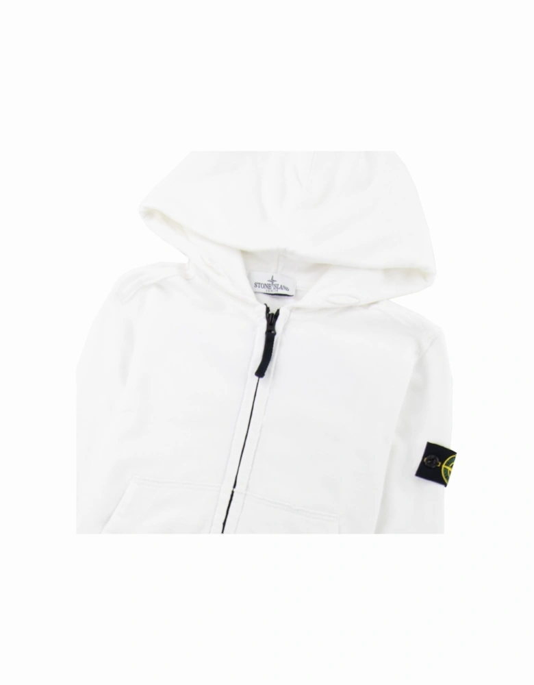 Junior Patch Logo Zip Up Hoodie White V0001