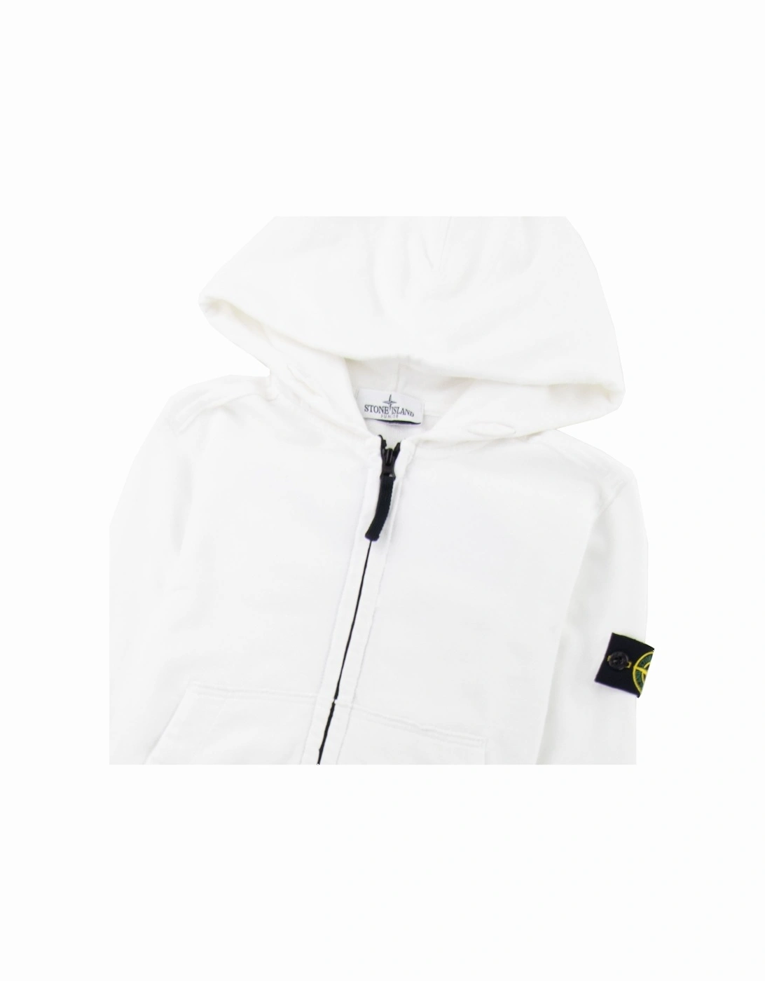 Junior Patch Logo Zip Up Hoodie White V0001