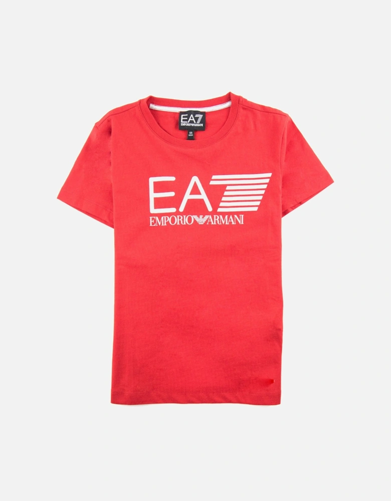 Junior Printed Logo S/s T Shirt Red