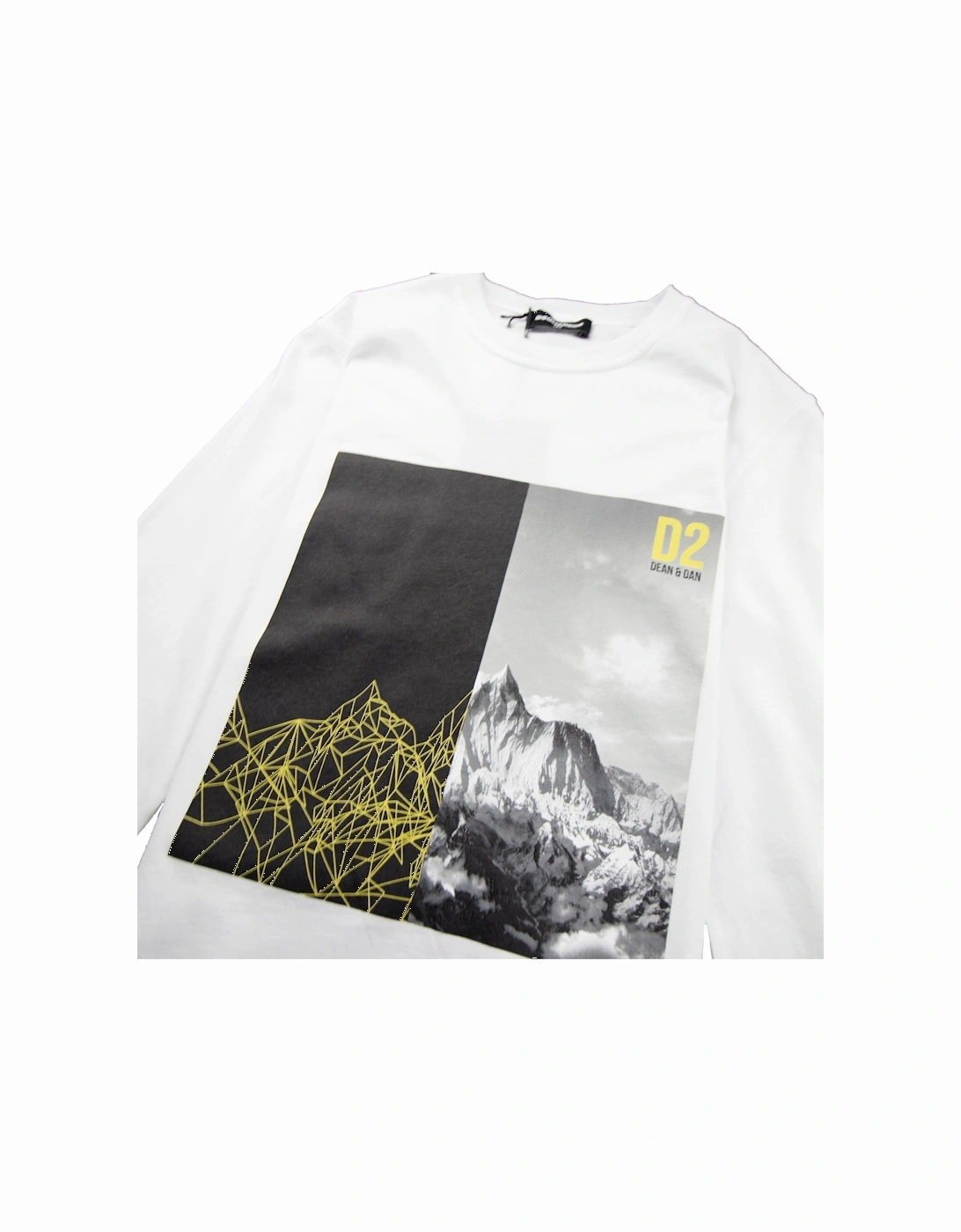 Kids Long Sleeve Mountain T-shirt White