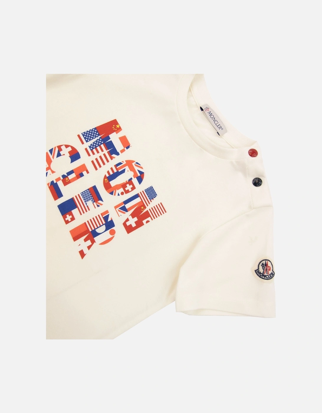 Junior Shoulder Button T-shirt White