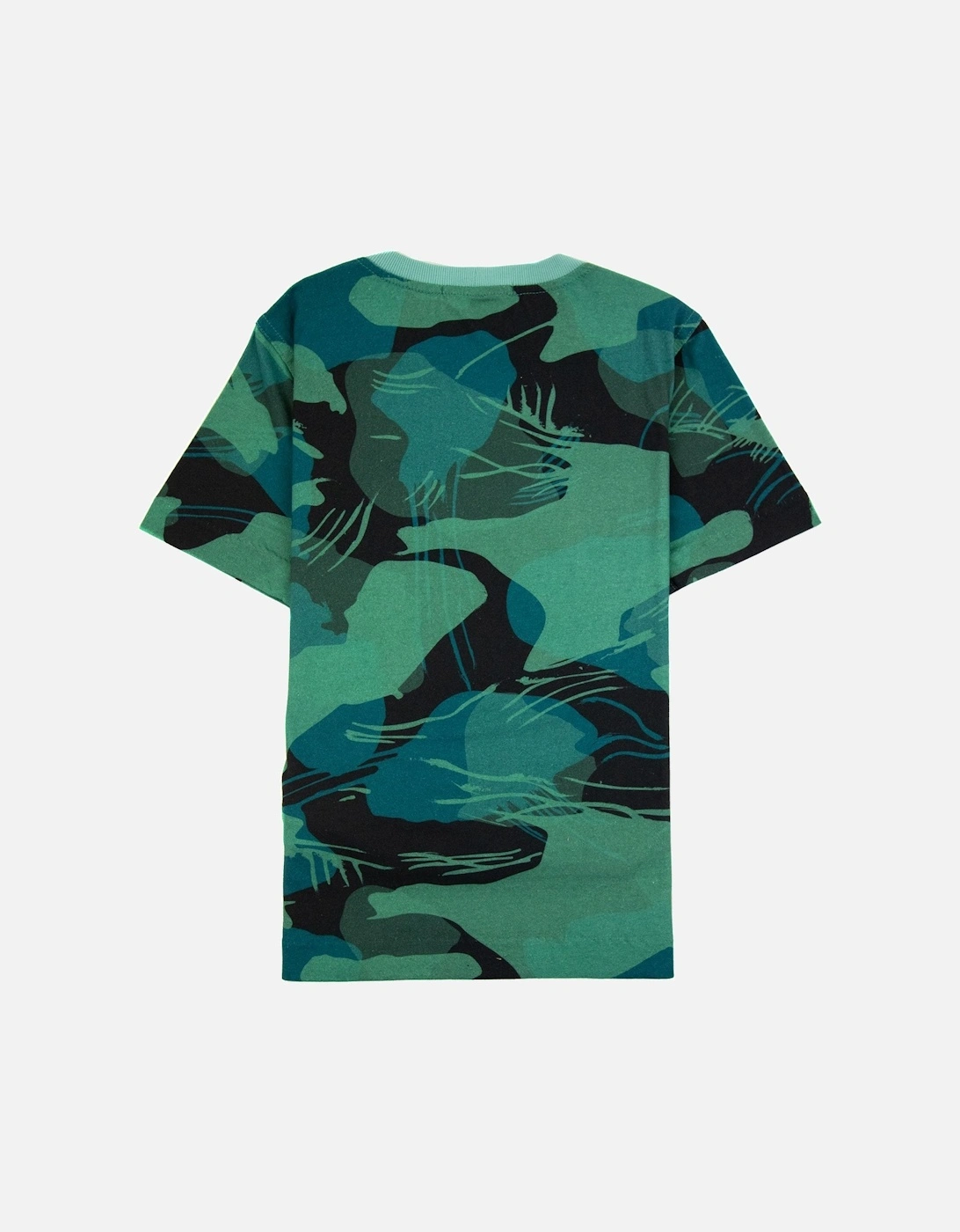 Junior Jungle Camo Crewneck T Shirt Emerald Green V0056