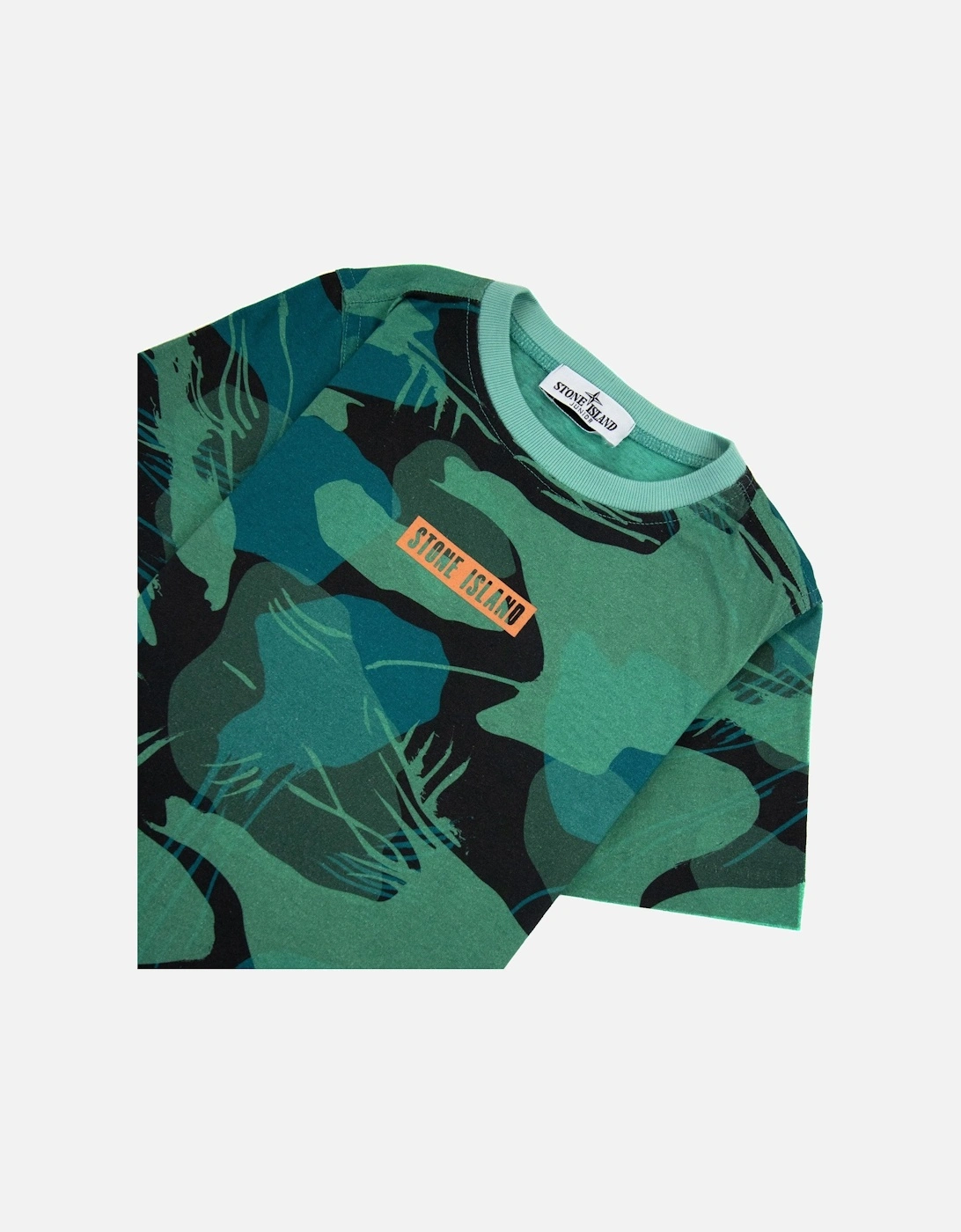 Junior Jungle Camo Crewneck T Shirt Emerald Green V0056