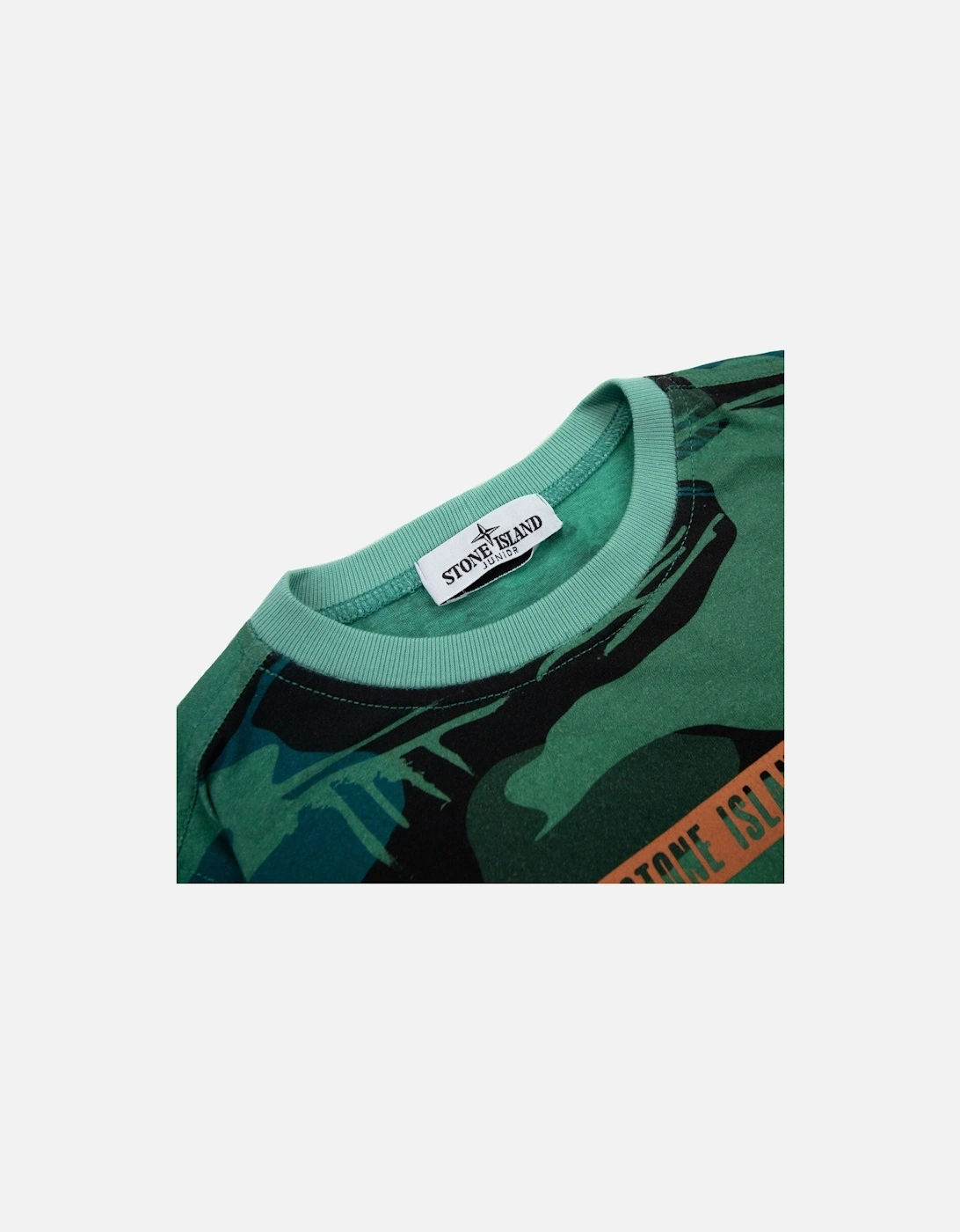 Junior Jungle Camo Crewneck T Shirt Emerald Green V0056
