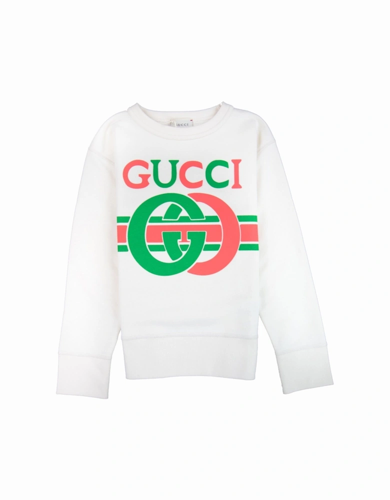 Junior Interlocking G Sweatshirt Off White