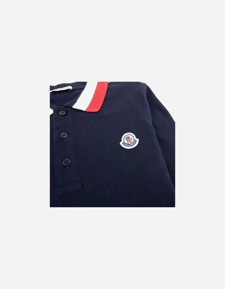 Junior Long Sleve Polo Shirt Navy 742