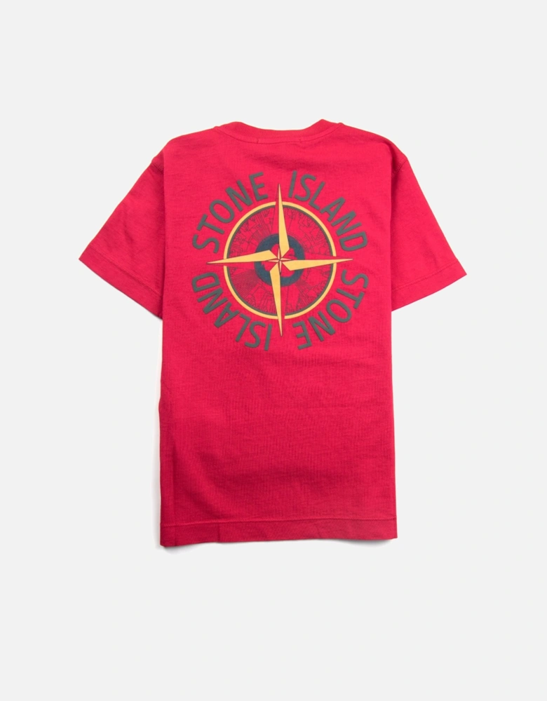 Junior Back Compass Logo T-Shirt Red
