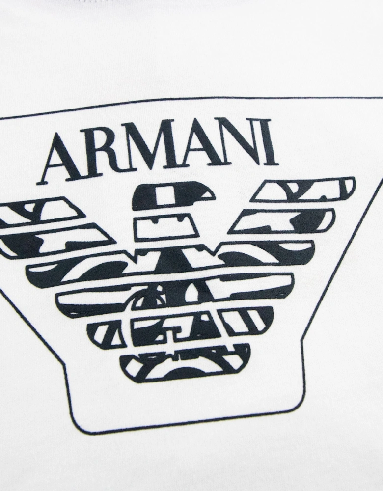 Junior Big Eaagle Logo T Shirt Bianco