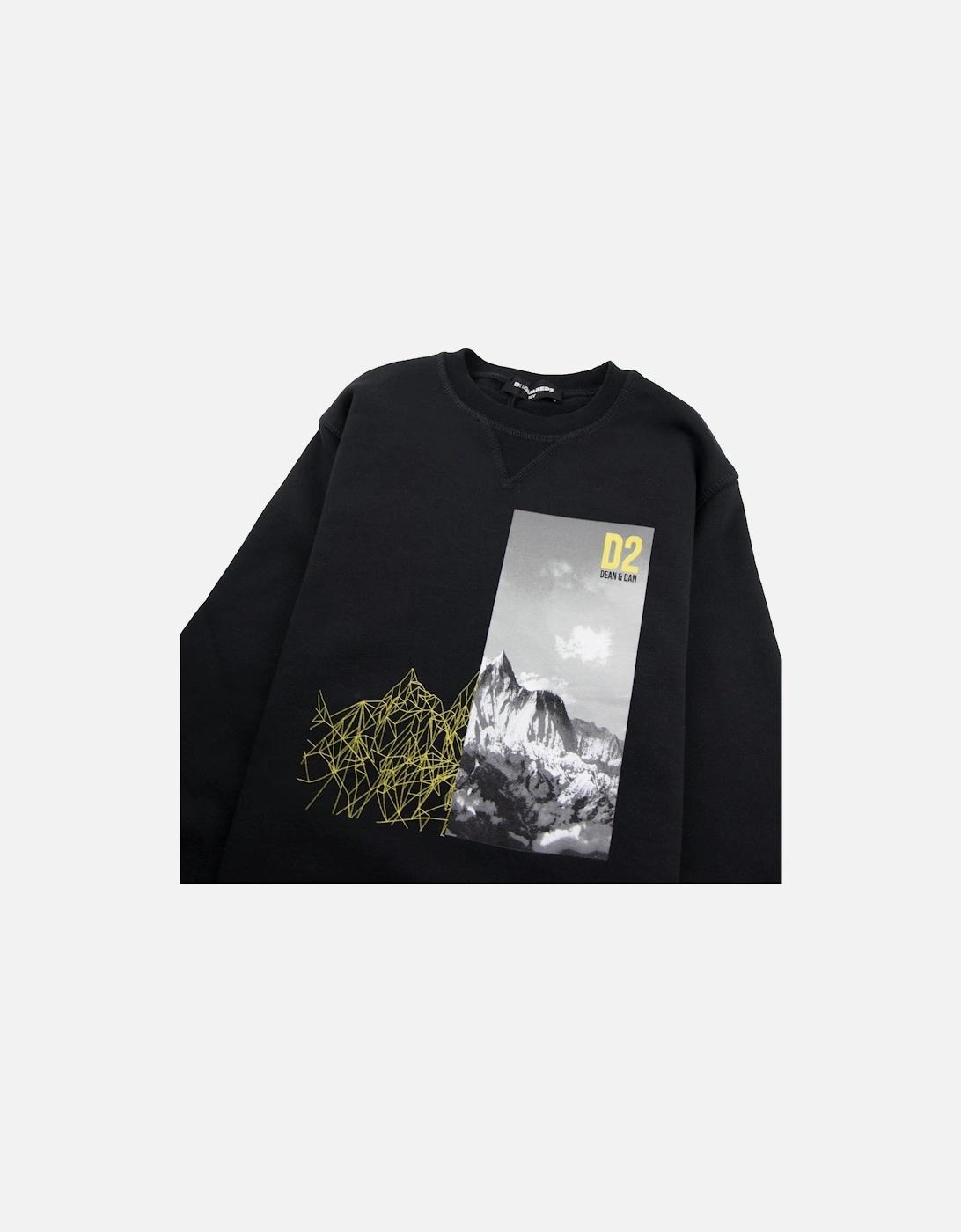 Kids Mountain Print Sweatshirt Black
