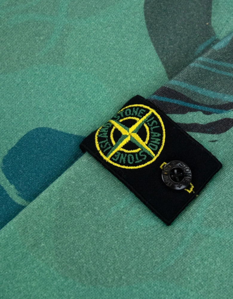 Junior 63320 Jungle Camouflage All Over Print Sweatshirt Emerald Green V0056