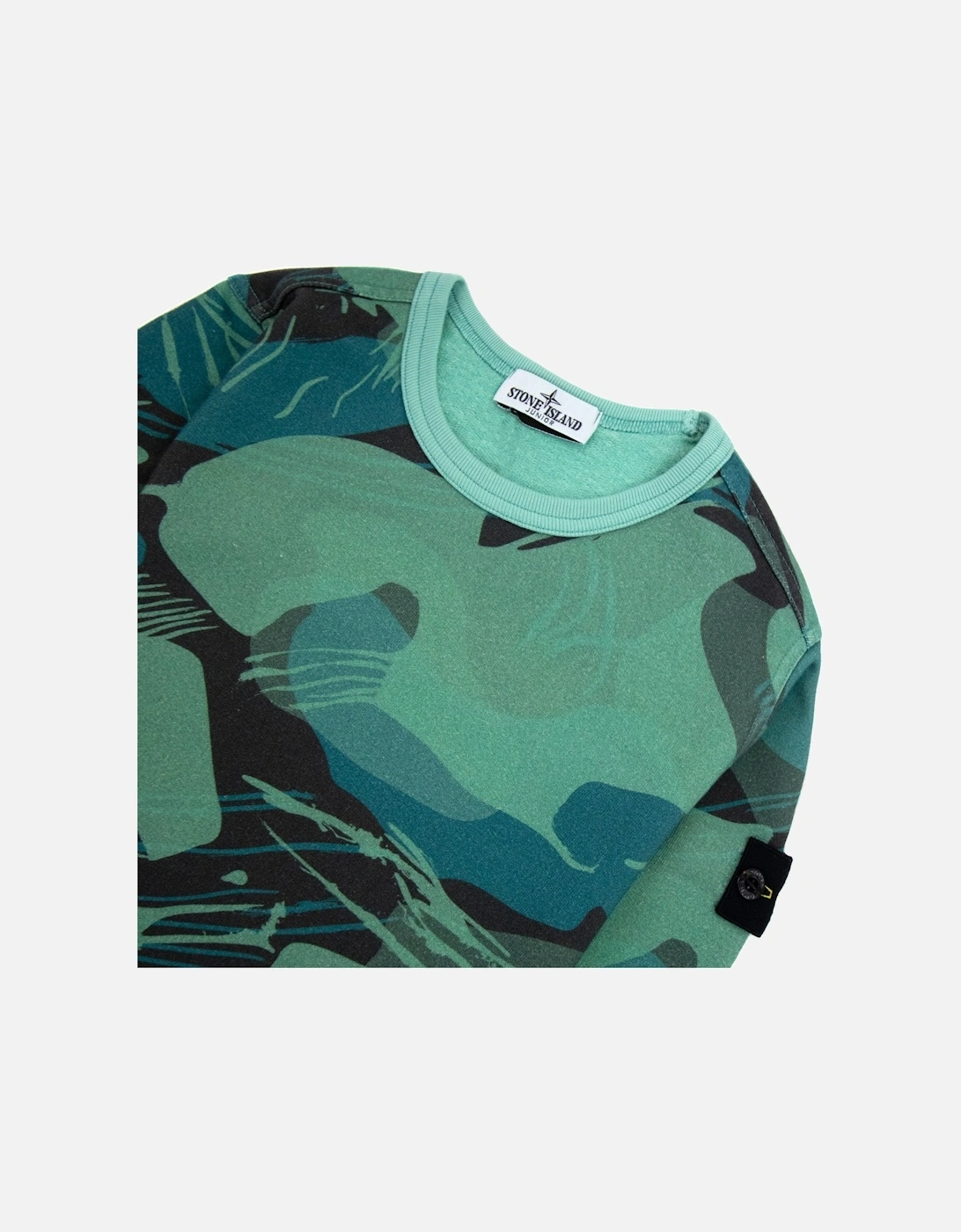 Junior 63320 Jungle Camouflage All Over Print Sweatshirt Emerald Green V0056