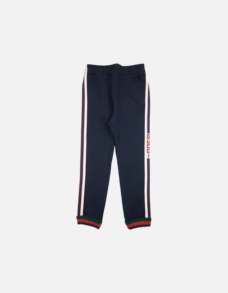 Junior Jacquard Trim Tracksuit Bottom Navy 4275