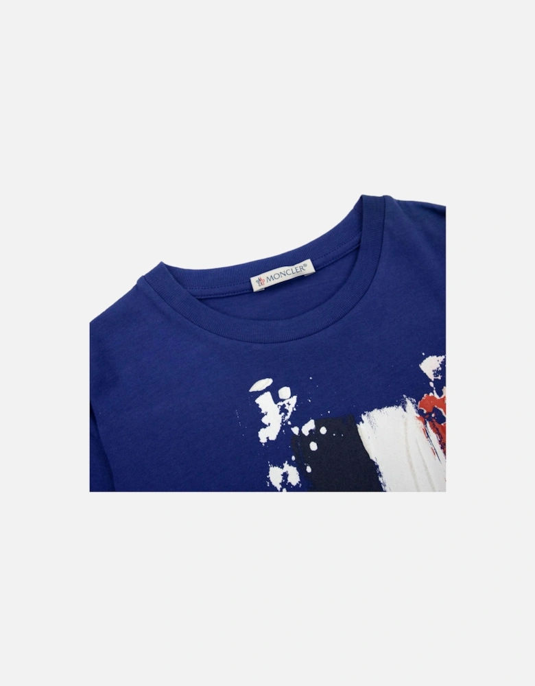 Junior Hand Painted Logo T Shirt Royal Blue