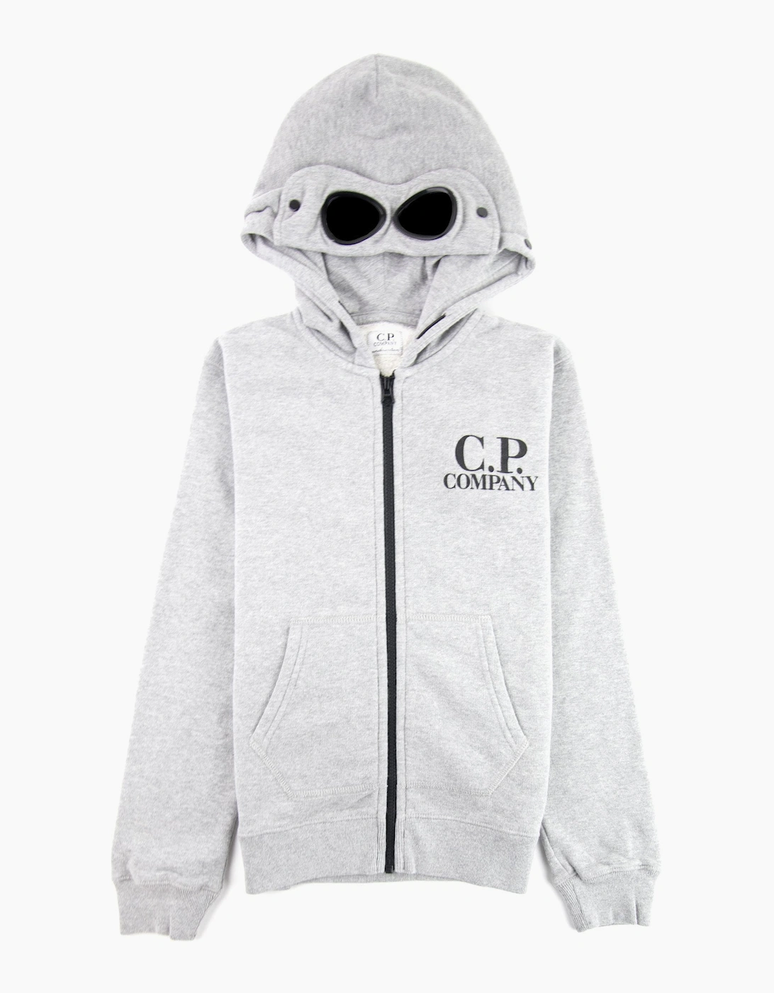 Cp Company Undersixteen Basic Fleece Goggle Hooded Sweatshirt Grey M93 - Size: 10