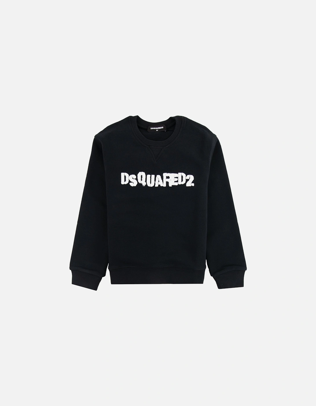 Kids Stamped Logo Crewneck Sweatshirt Black, 3 of 2