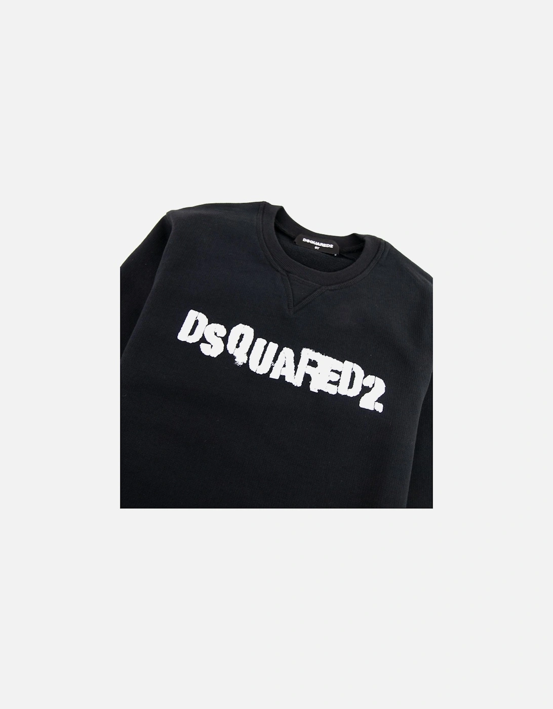 Kids Stamped Logo Crewneck Sweatshirt Black