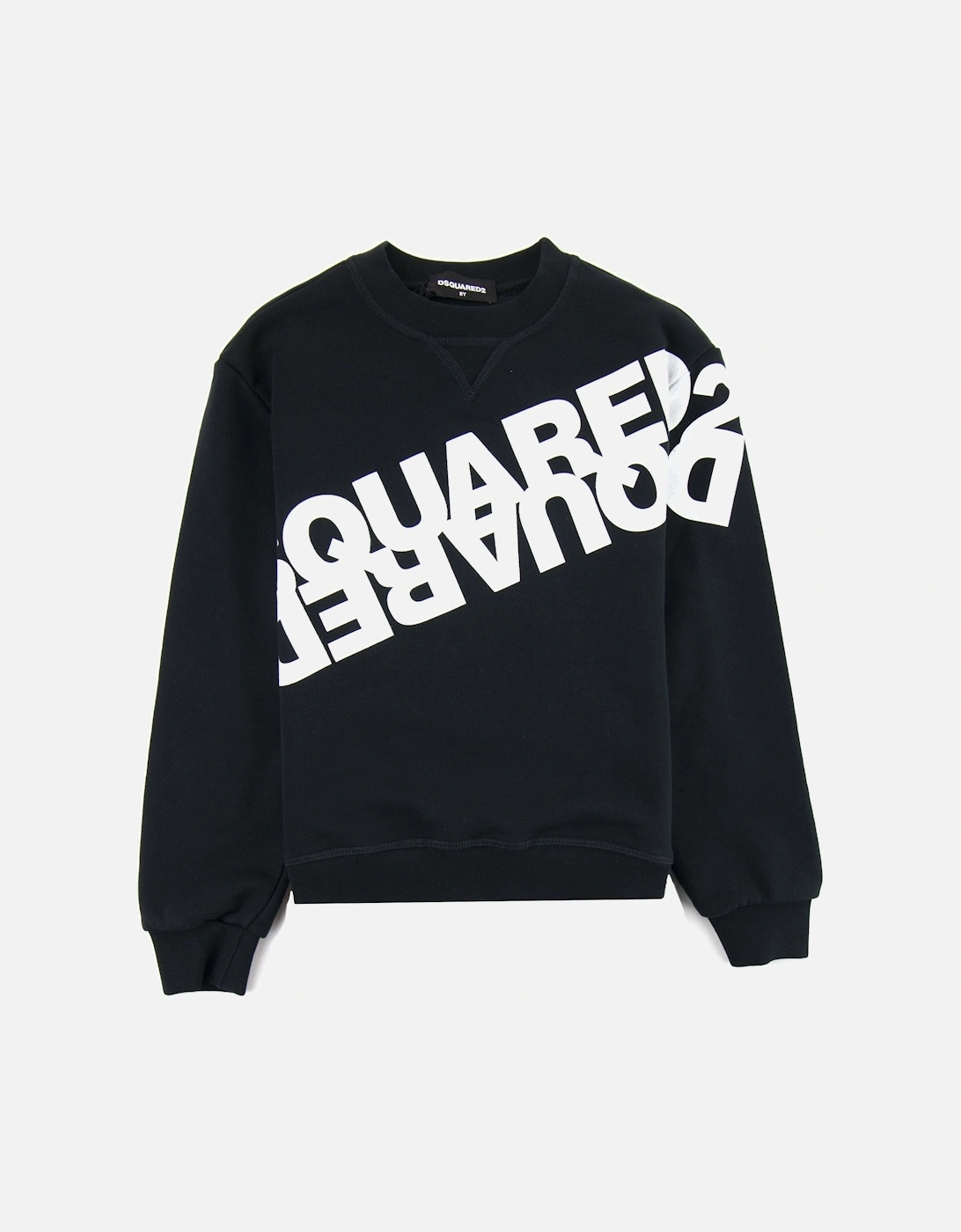 Kids Mirrored Logo Crewneck Sweatshirt Black, 3 of 2