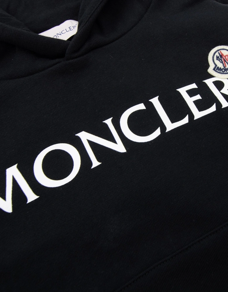 Junior Logo Printed Hoodied Sweatshirt Black 999