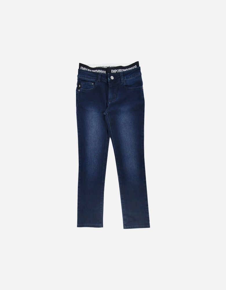 Jnr J17 Logo Insert Jeans 0941 Denim Blue