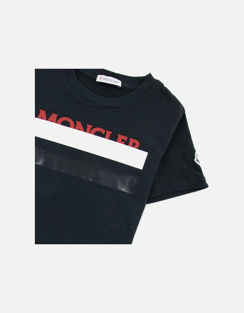 Junior Rubber Logo Maglia T Shirt Black