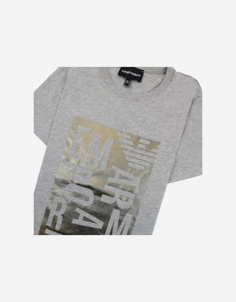 Jnr T-shirt And Shorts Set With Metal Prints Grey/black