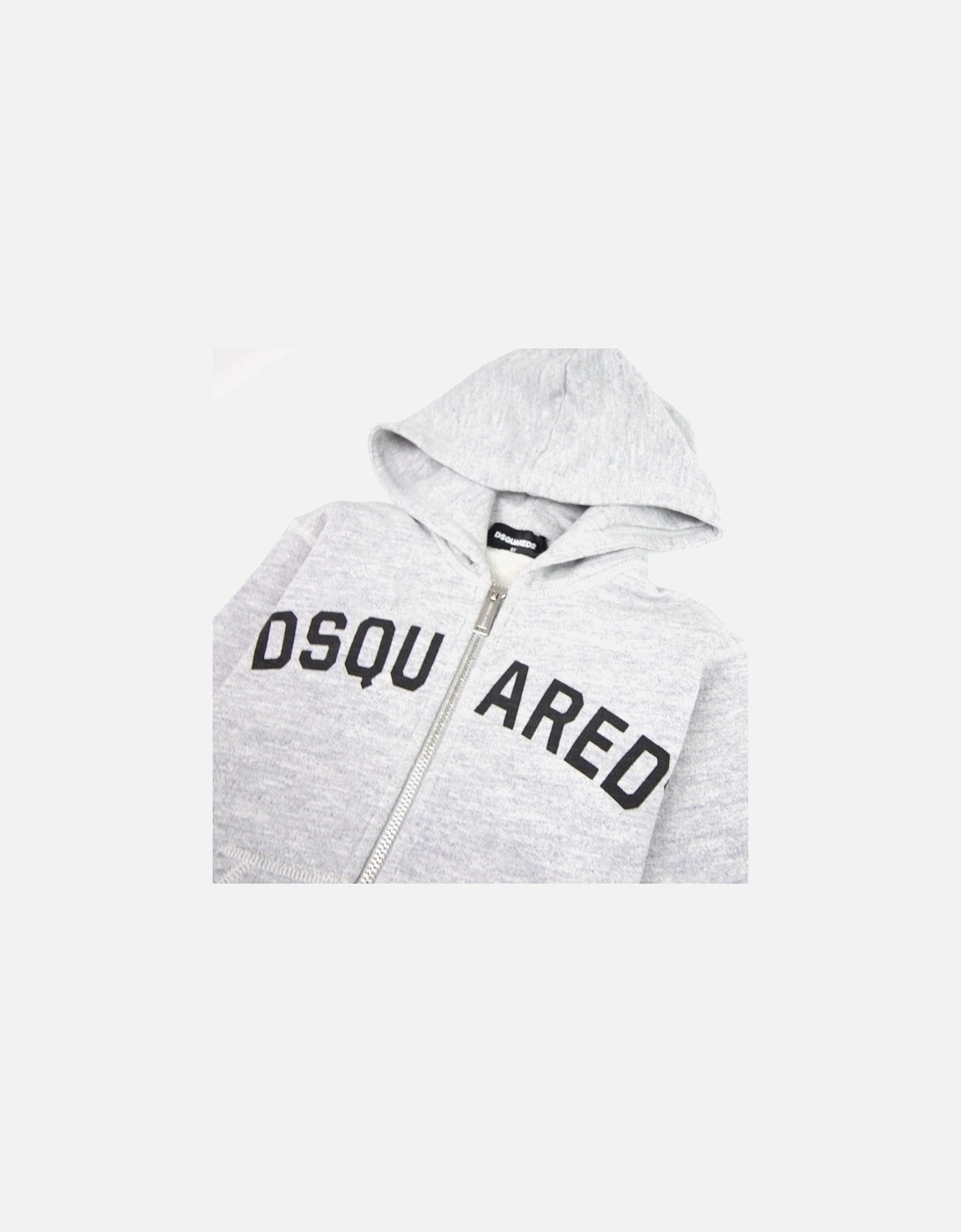 Kids Logo Print Zip Up Logo Grey