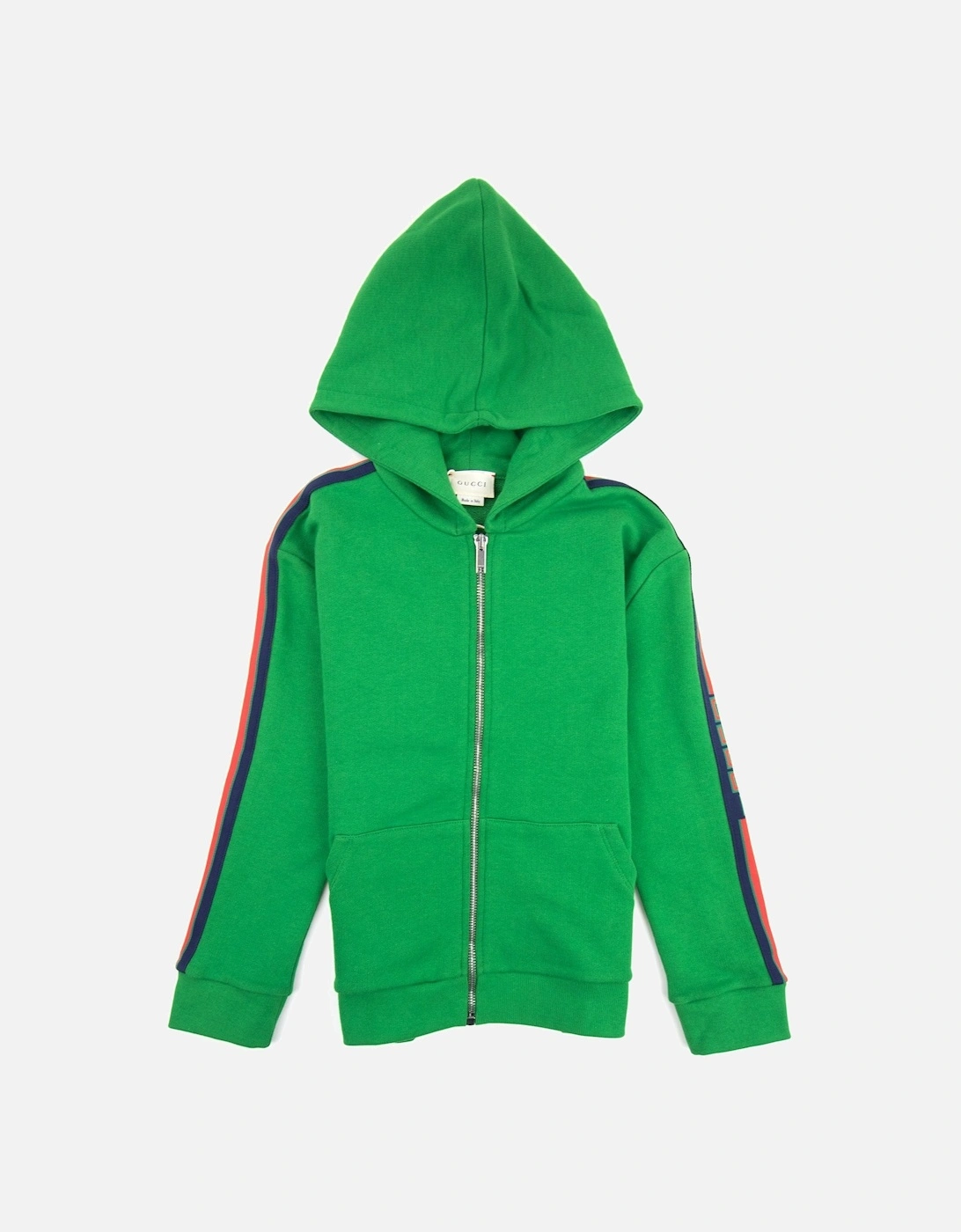 Junior Stripe Zip Up Hoody Green 3198, 3 of 2
