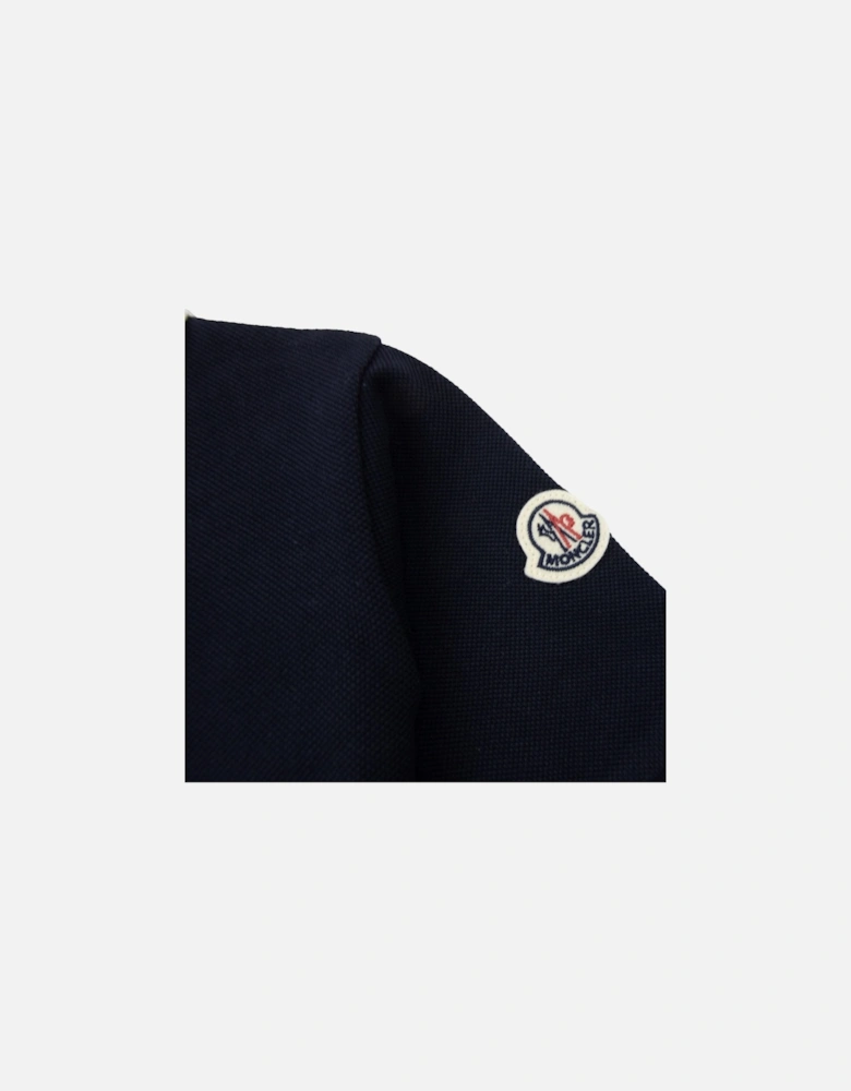 Junior Tricolor Trimmed Cotton Polo Navy 778