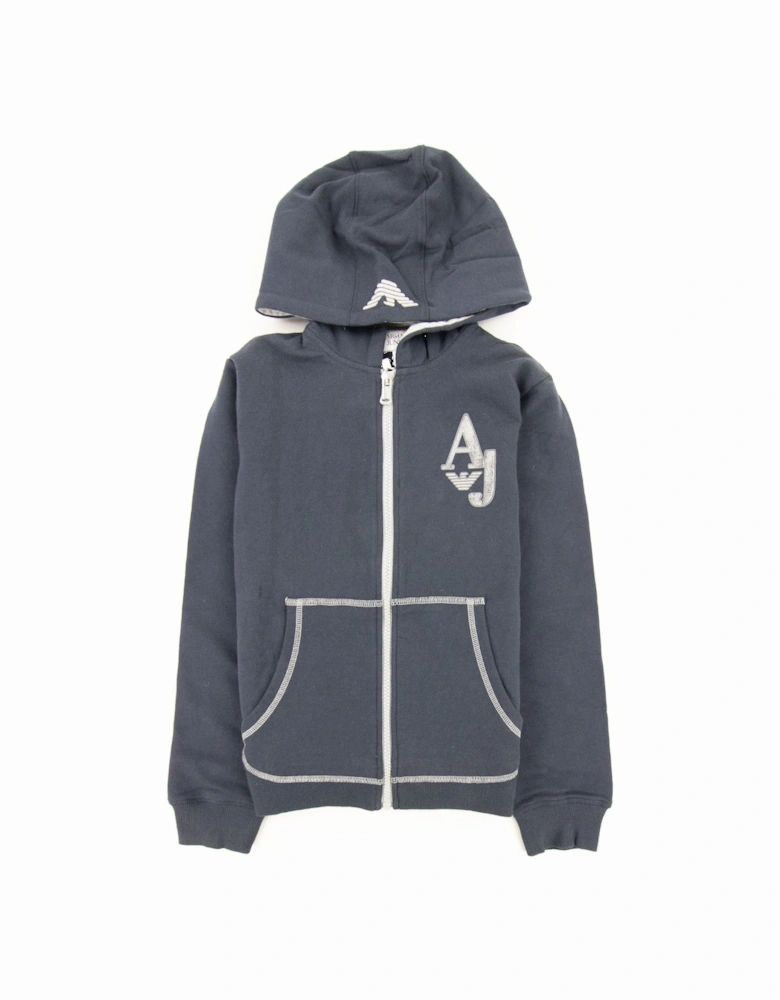 Junior Aj Logo Zip Up Hoody Navy