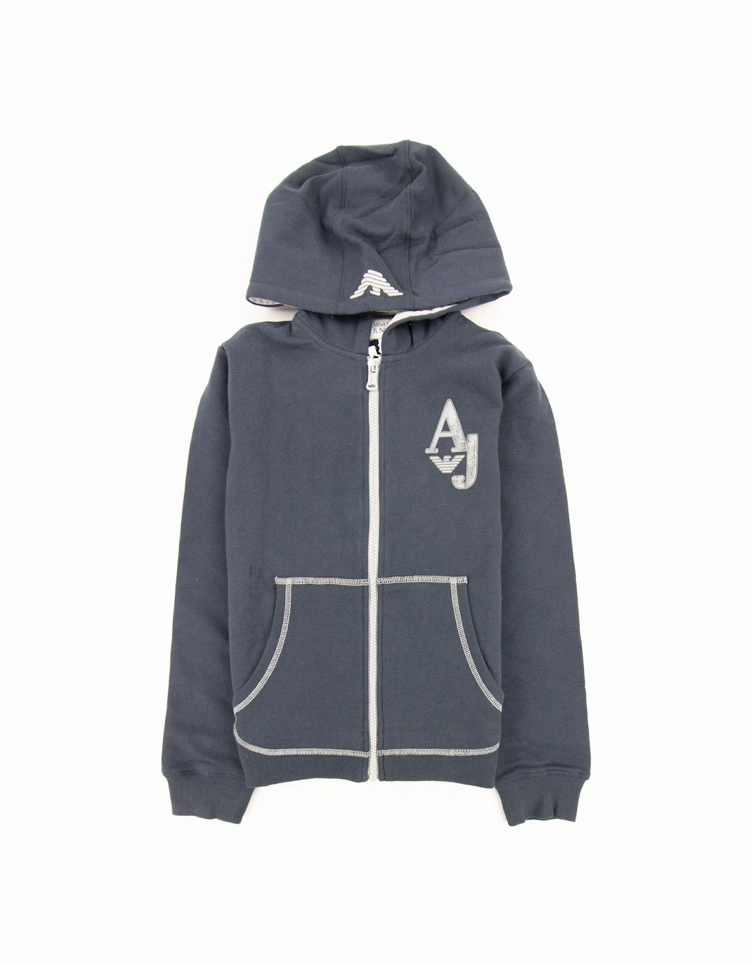 Junior Aj Logo Zip Up Hoody Navy, 3 of 2