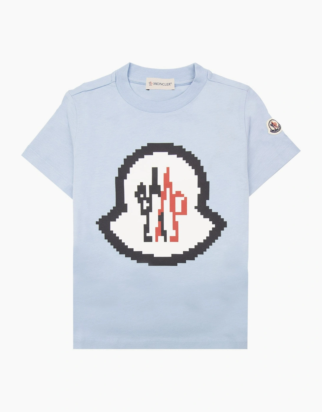 Moncler Junior Logo Motive T Shirt Light Blue 71p - Size: 10Y