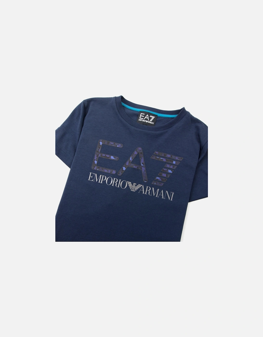 Junior Camo Logo T-Shirt Navy