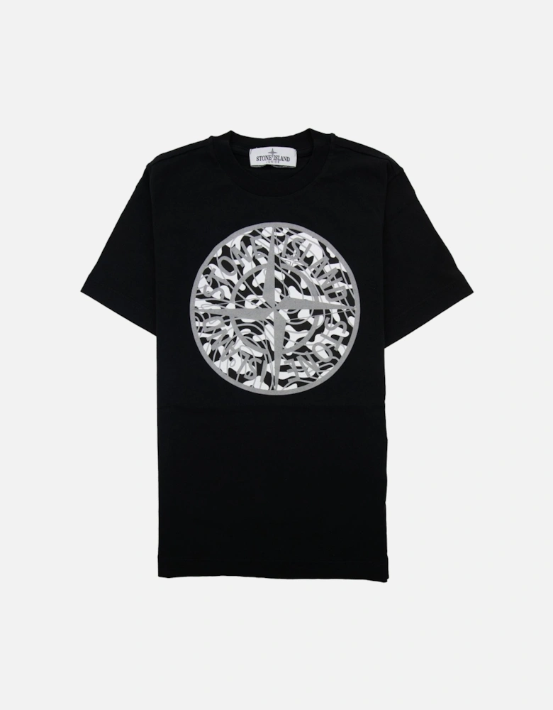 Junior 21071 Camo Reflective Logo T Shirt Black V0029