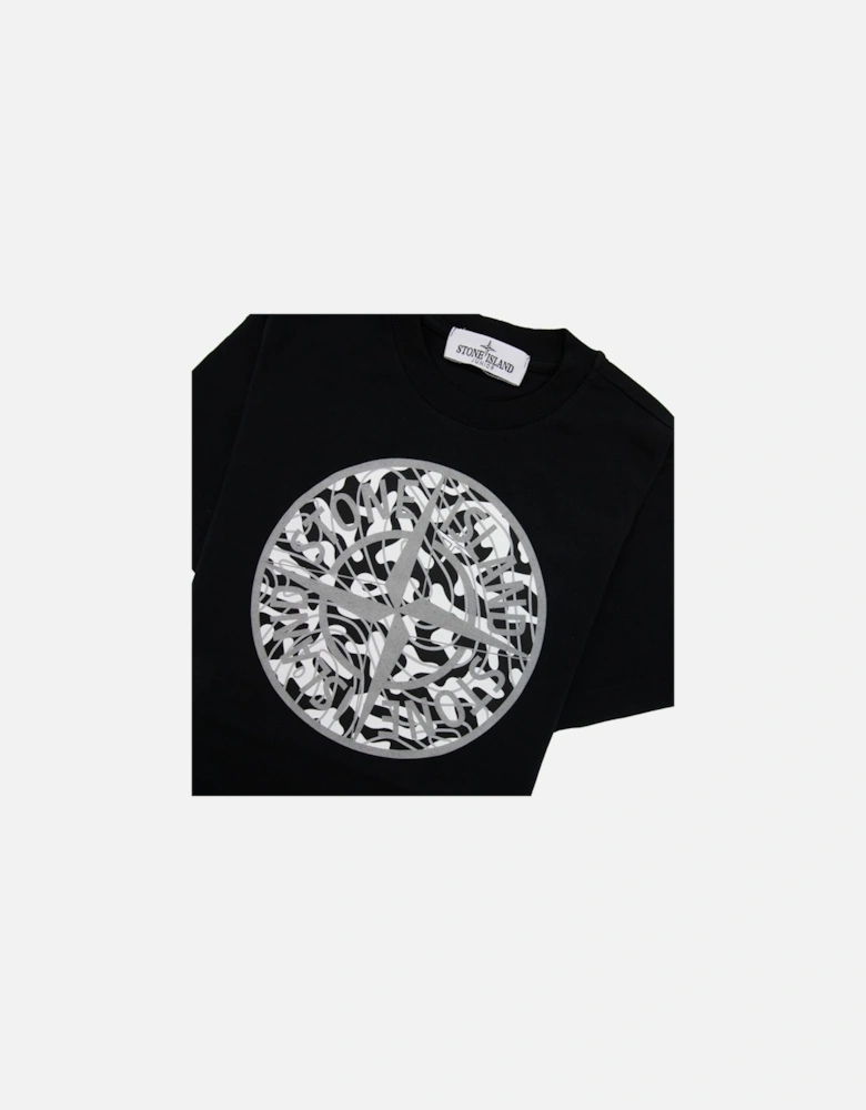 Junior 21071 Camo Reflective Logo T Shirt Black V0029